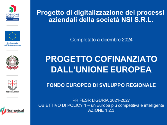 Progetto cofinanziato PR FESR